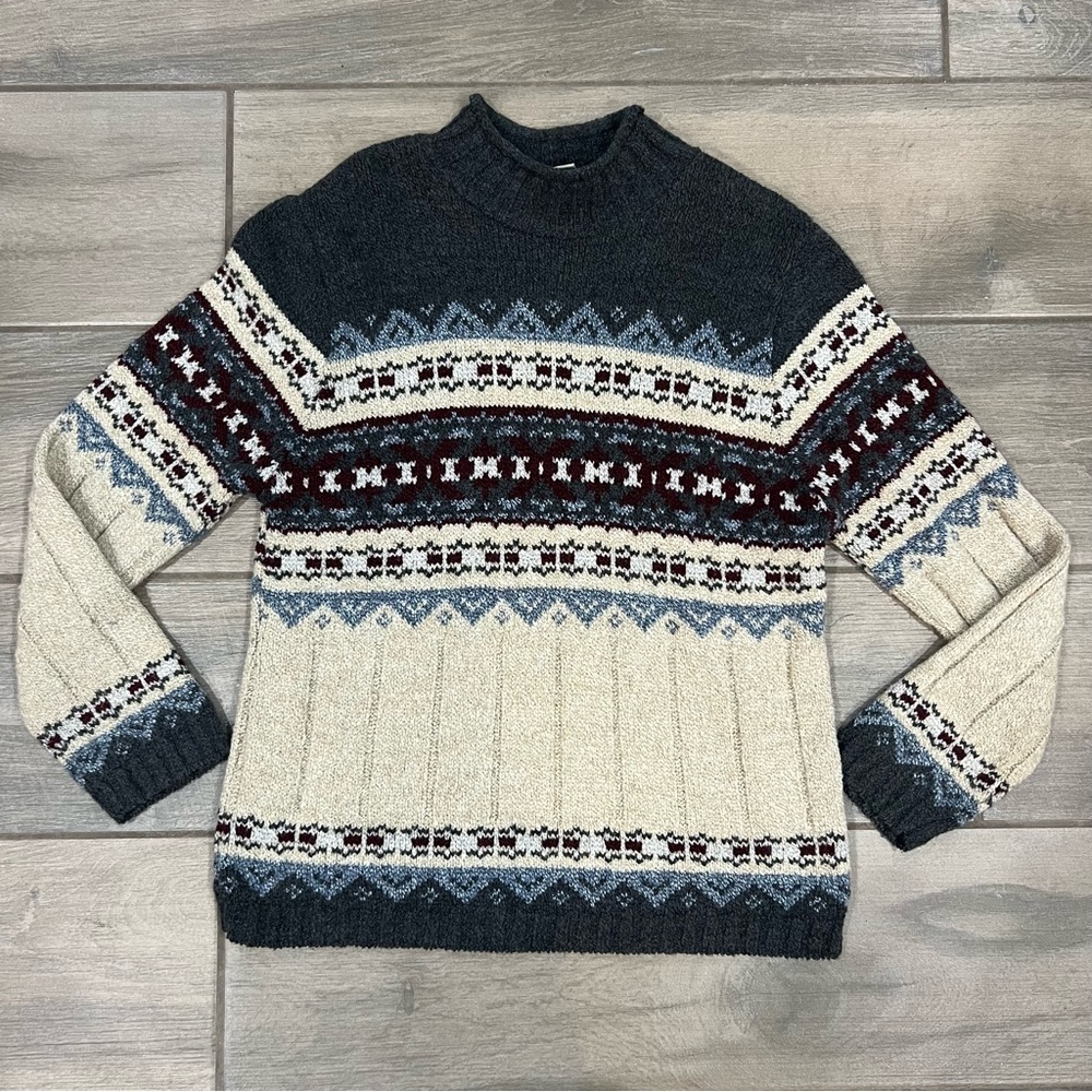 Vtg Slouchy Grandma Cottagecore Winter Holiday Christmas Sweater USA Women’s S